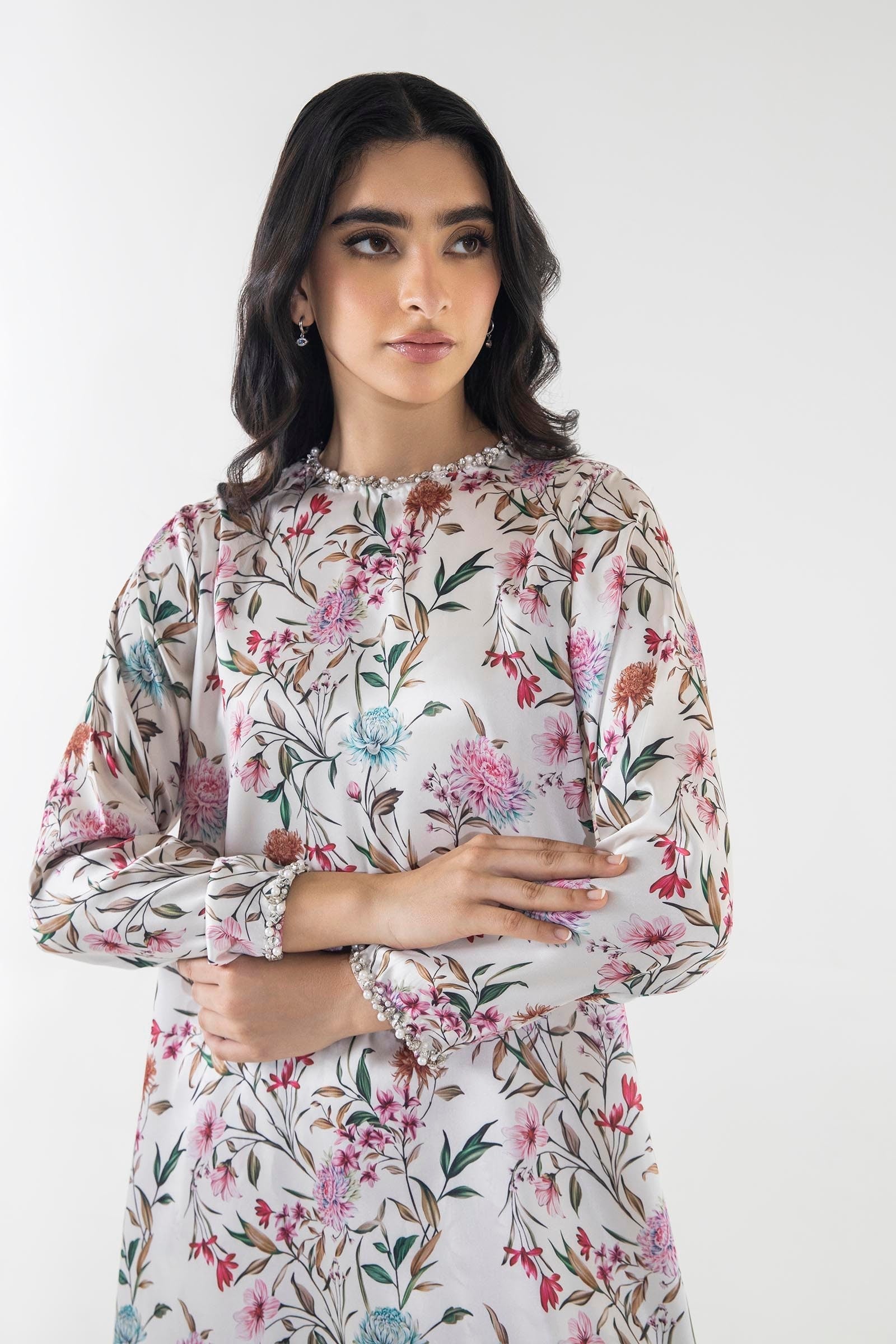 Sana Safinaz | Silk Tunics | SS24STP162P2T L Multicolor Poly Satin