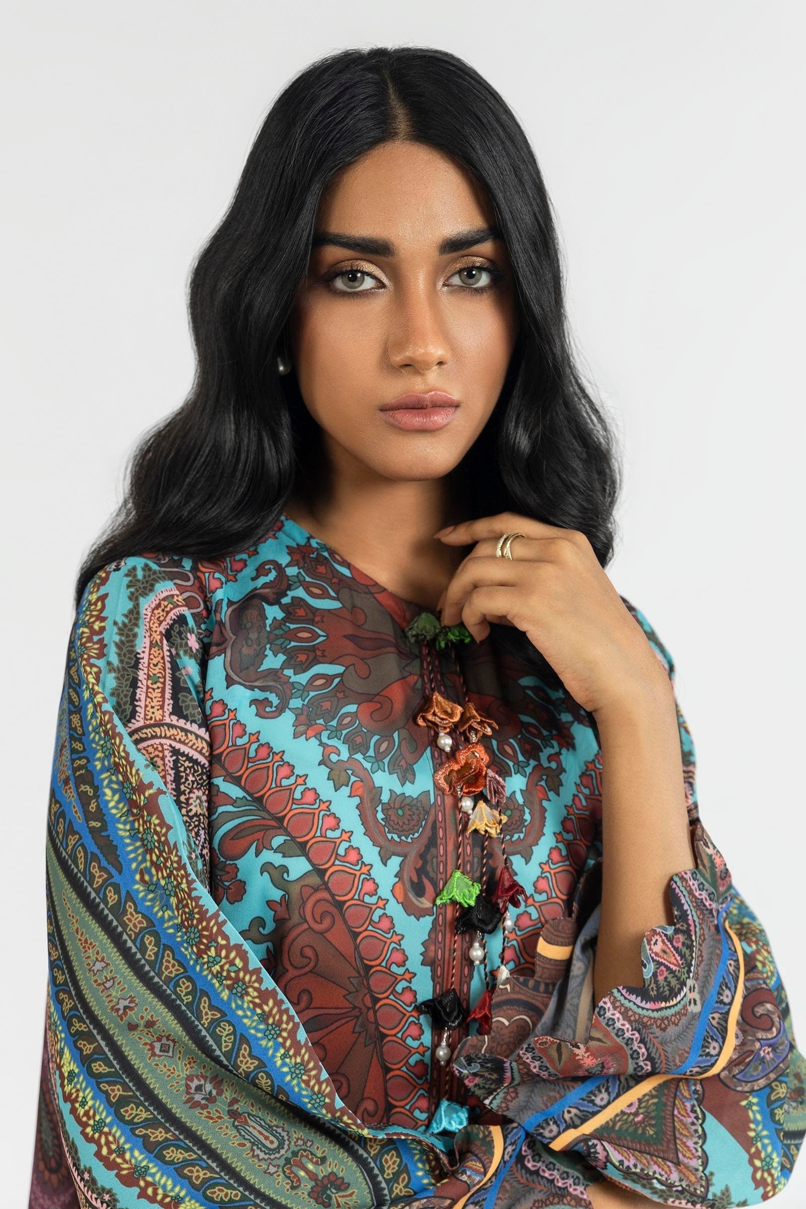Sana Safinaz | Silk Tunics | SS24STP173 L Multicolor Crepe