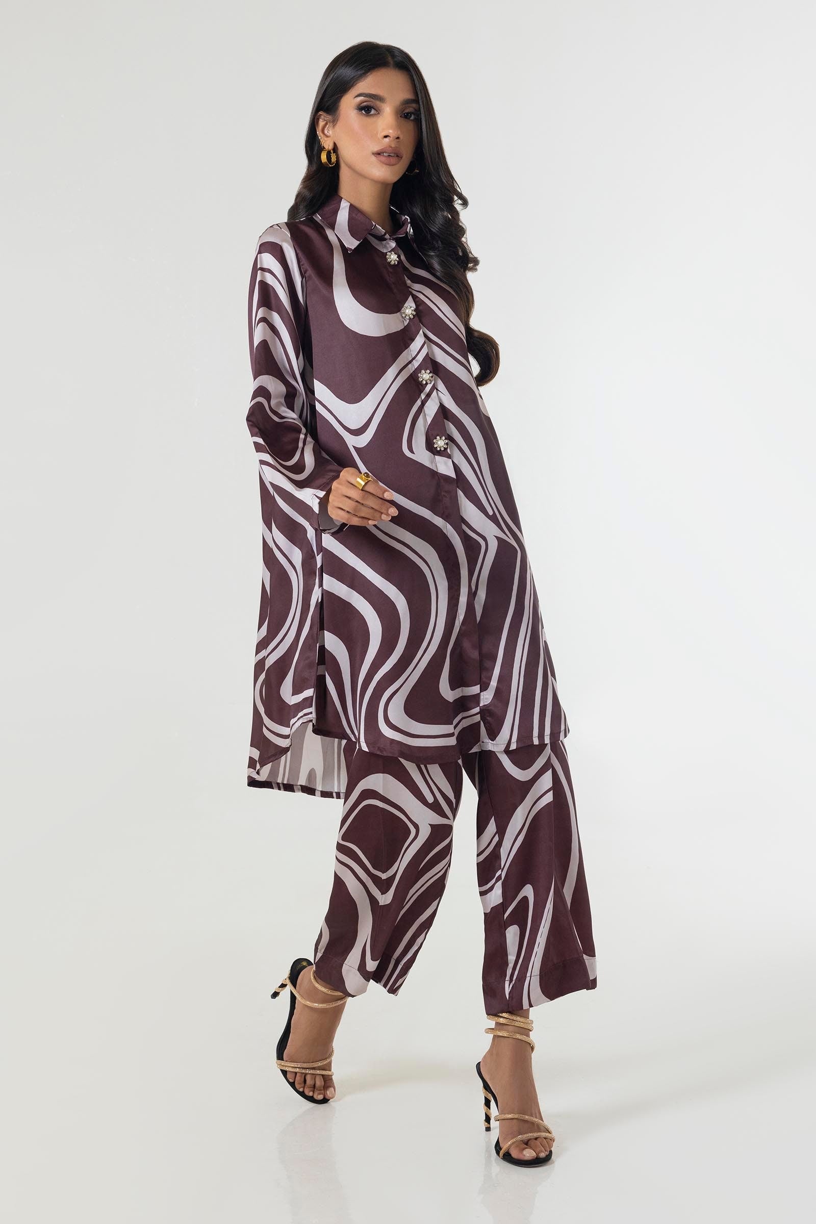 Sana Safinaz | Silk Tunics | SS24STP175P2T L Multicolor Poly Satin