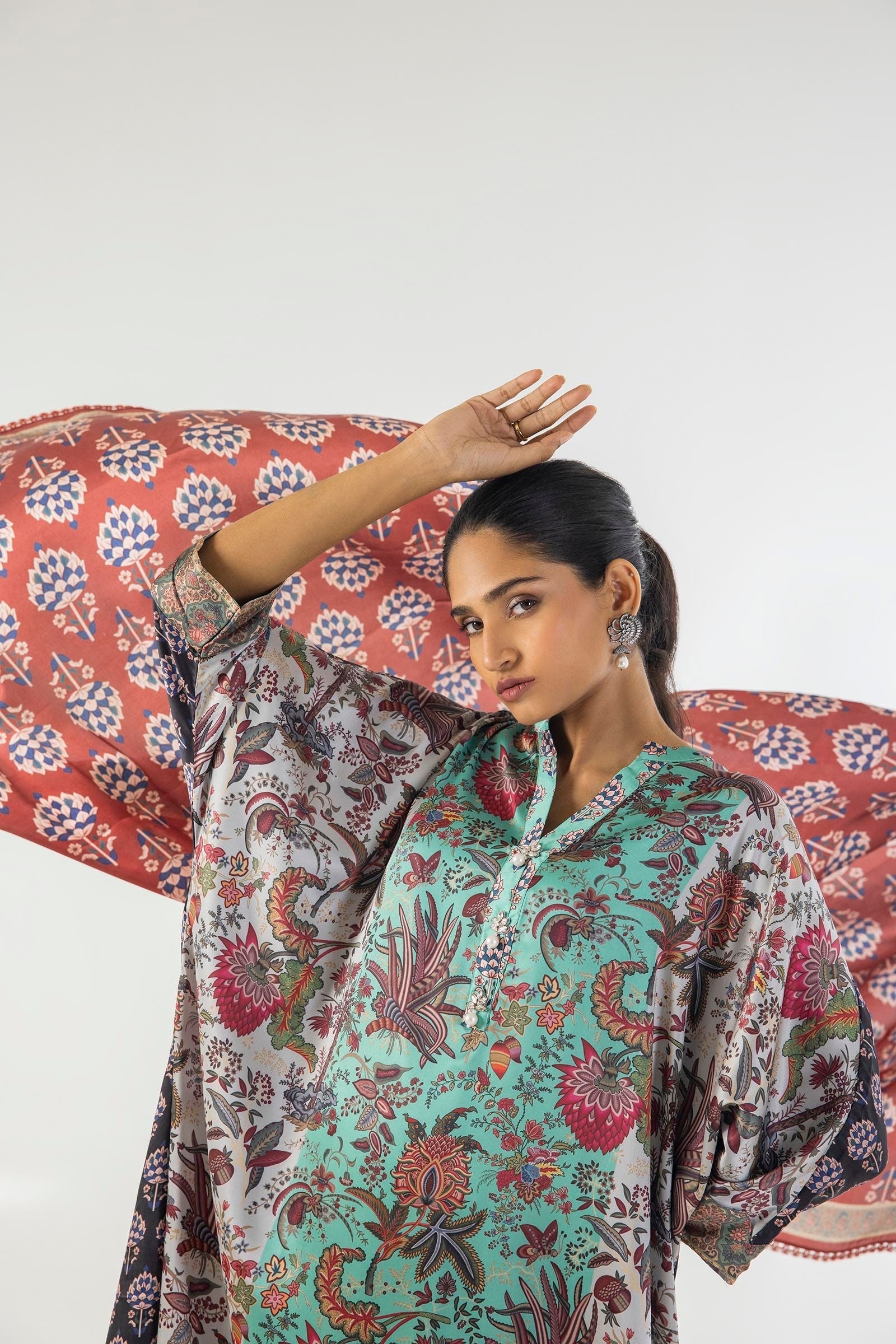 Sana Safinaz | Silk Tunics | SS24STP176P3 L Multicolor Poly Satin