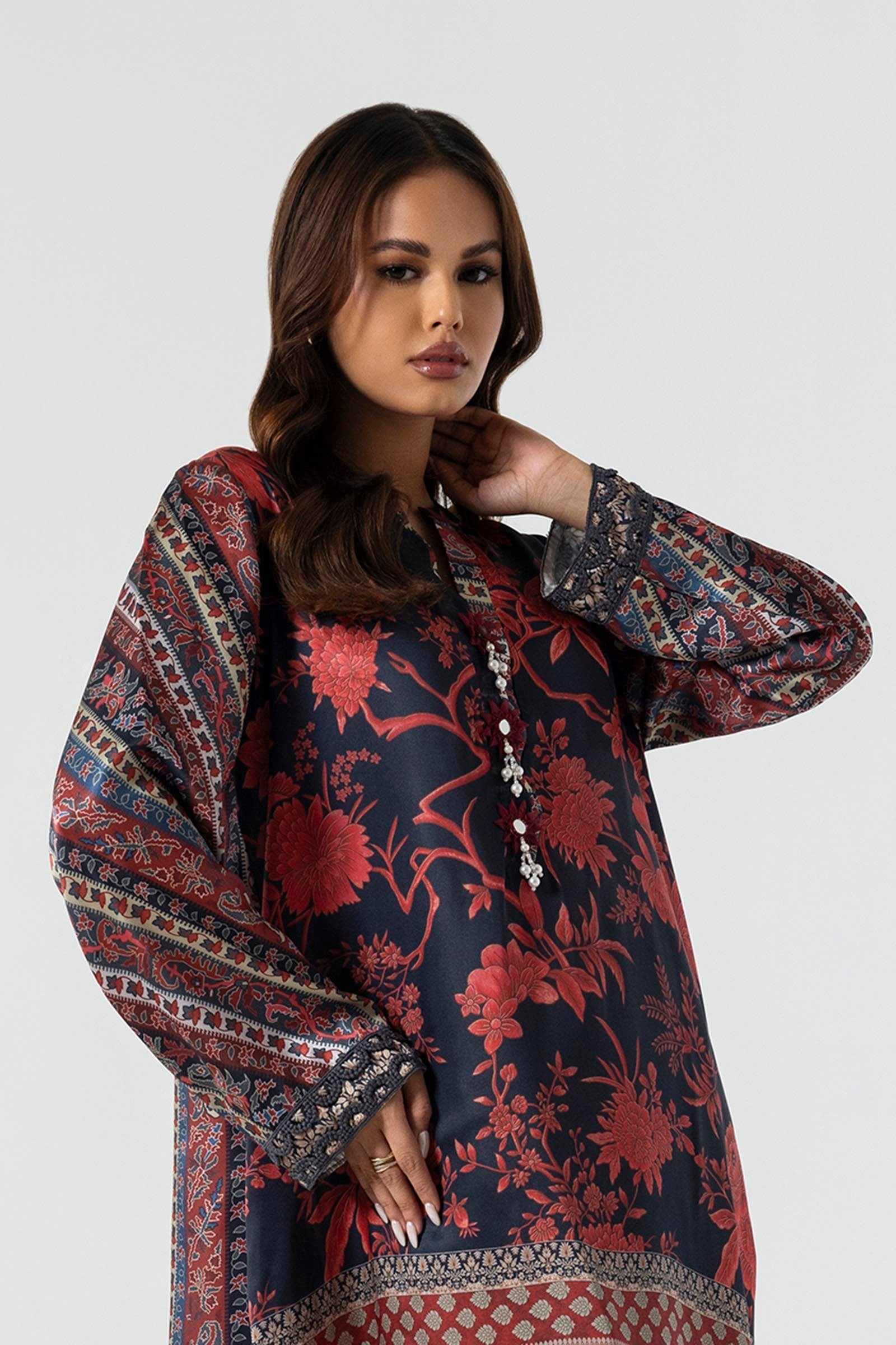 Sana Safinaz | Silk Tunics | SS24STP177P2T M Multicolor Poly Satin