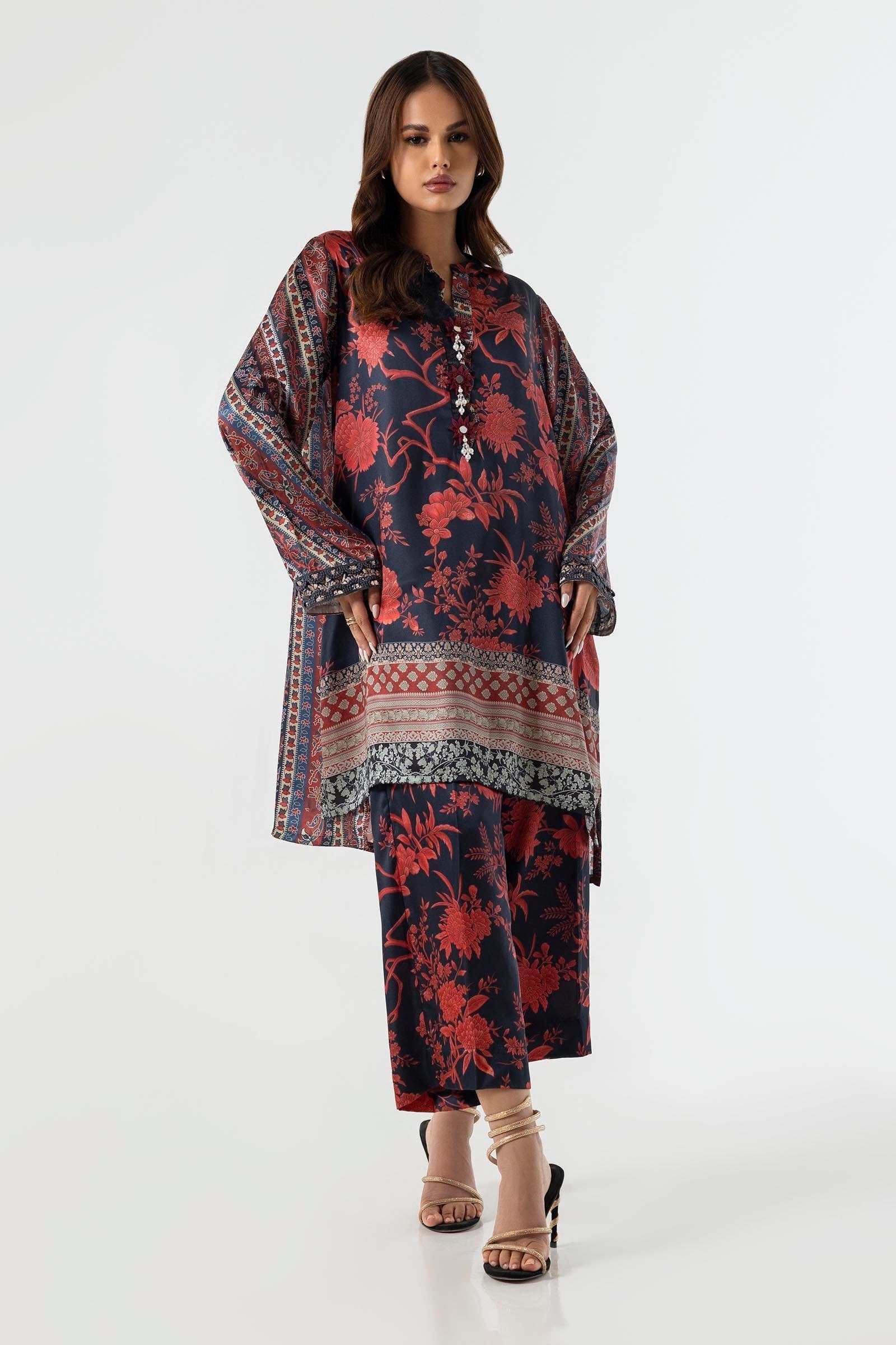 Sana Safinaz | Silk Tunics | SS24STP177P2T XS Multicolor Poly Satin
