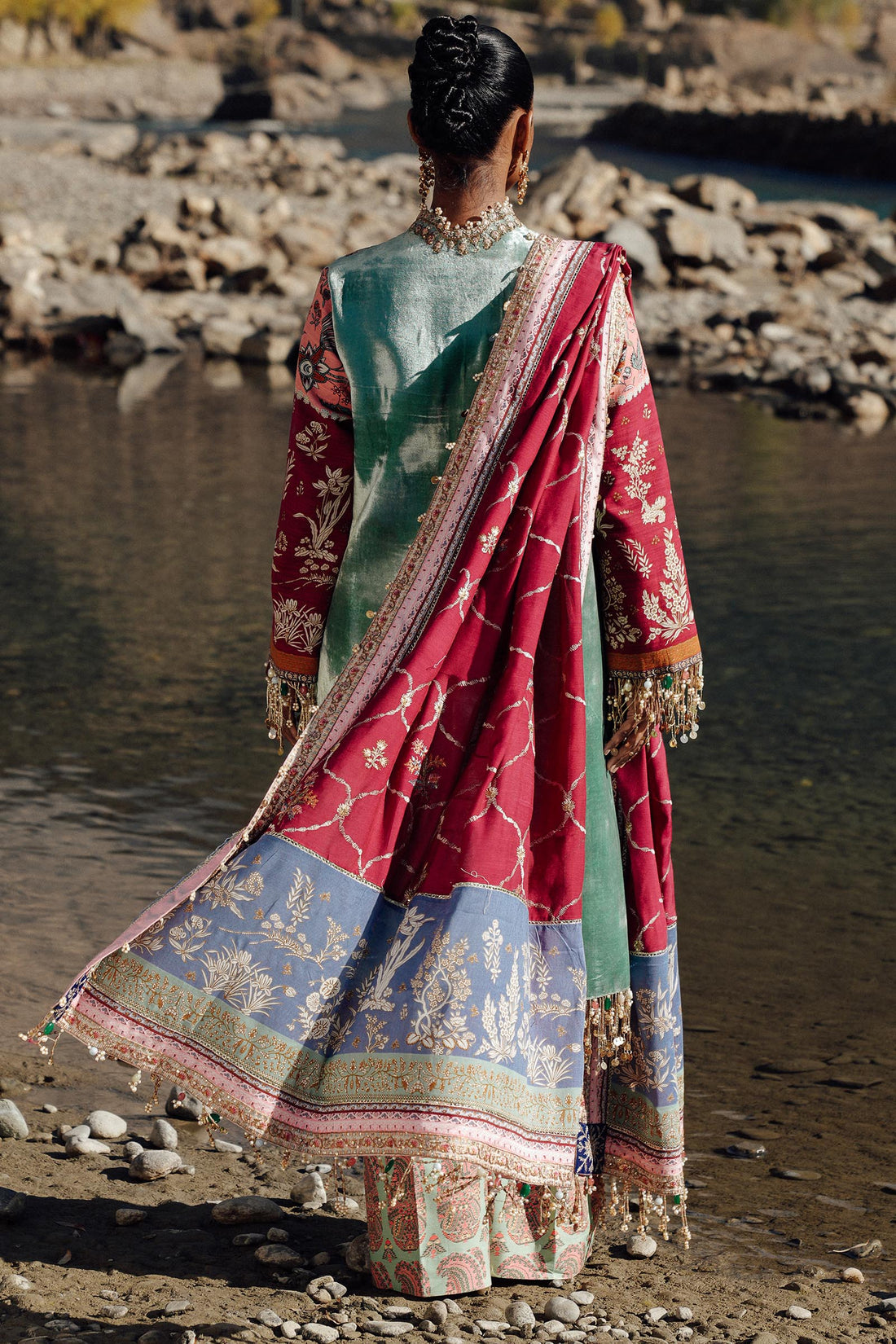 Sana Safinaz | Winter Shawl 24 | Velvet V241-006-3CP - Pakistani Designer Dress - by Sana Safinaz | Type: Ladies Clothes - 100% Original at Saira Sultan