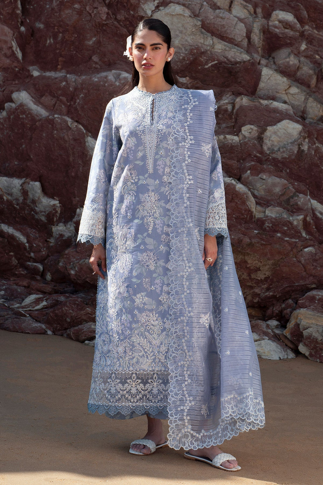 Afrozeh | Summer Together 25 | Moonlight XS Dusty Blue Lawn