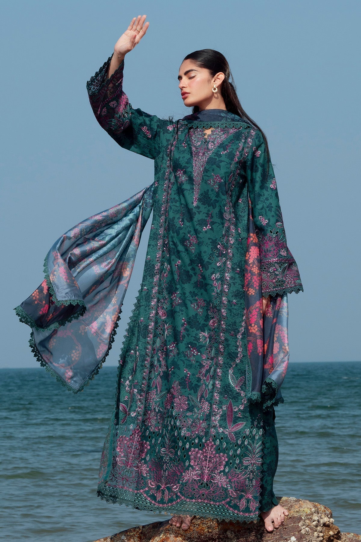 Afrozeh | Summer Together 25 | Emerald M Teal Green Lawn