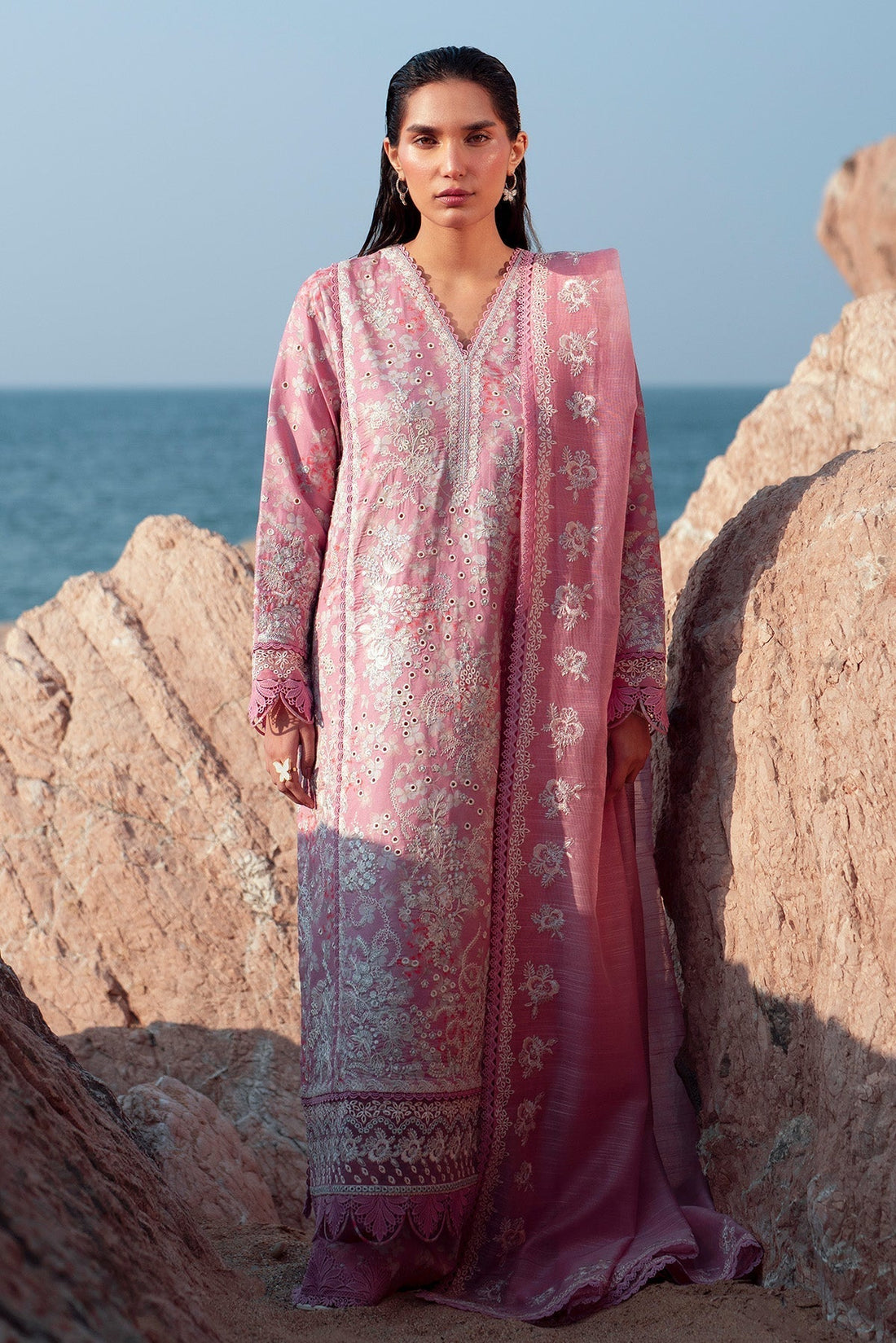 Afrozeh | Summer Together 25 | Pearls XS Pink Lawn