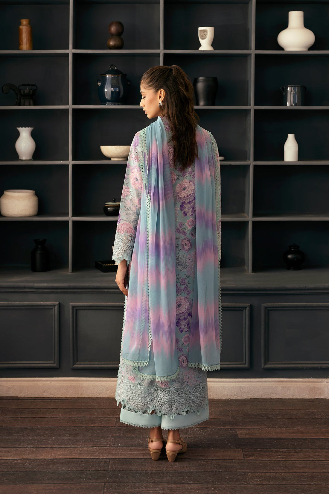 Afrozeh | Day Break | Light Drenched XS Ice Blue Lawn