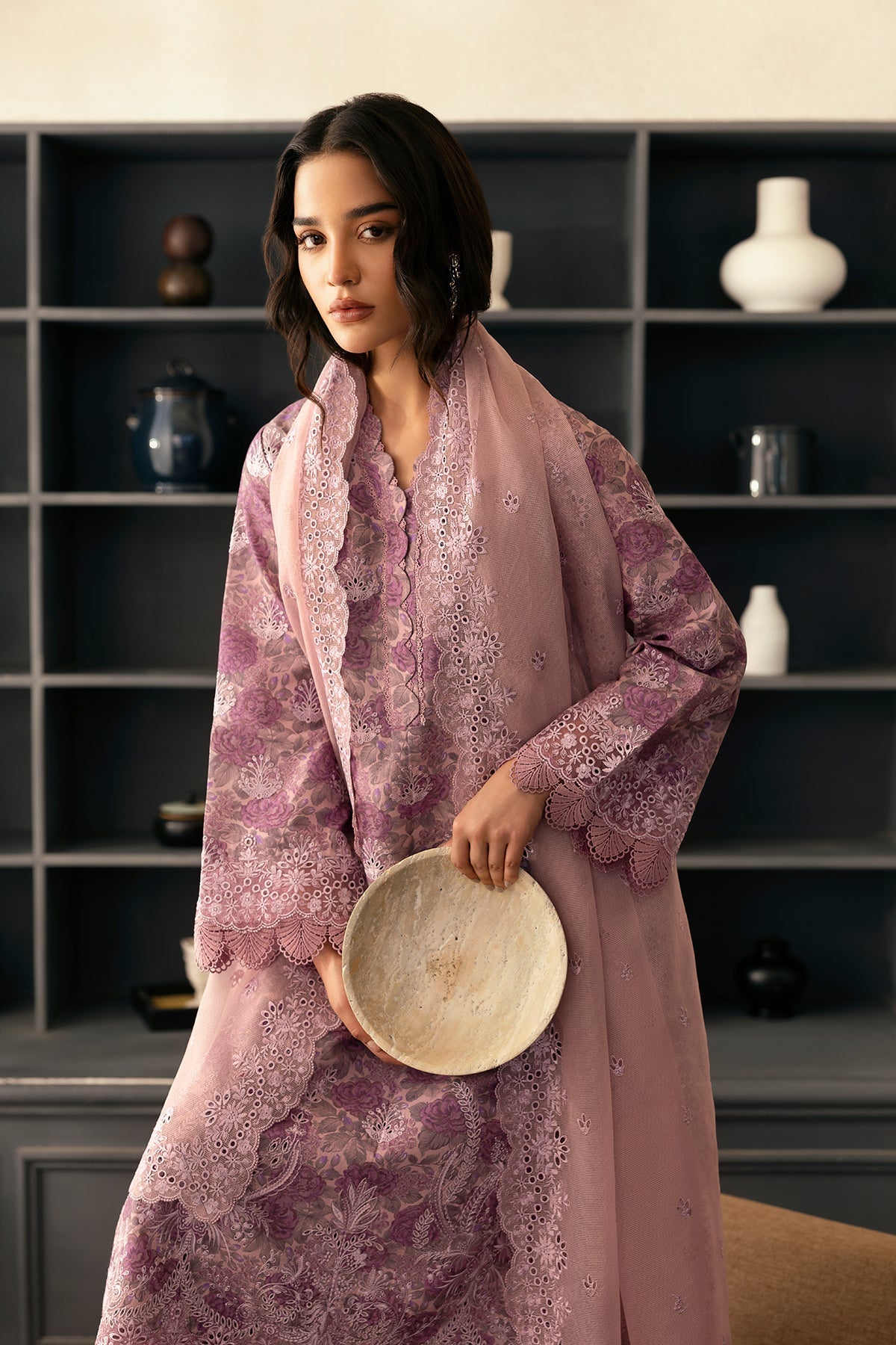 Afrozeh | Day Break | Rain Warmed M Lilac Gray Lawn