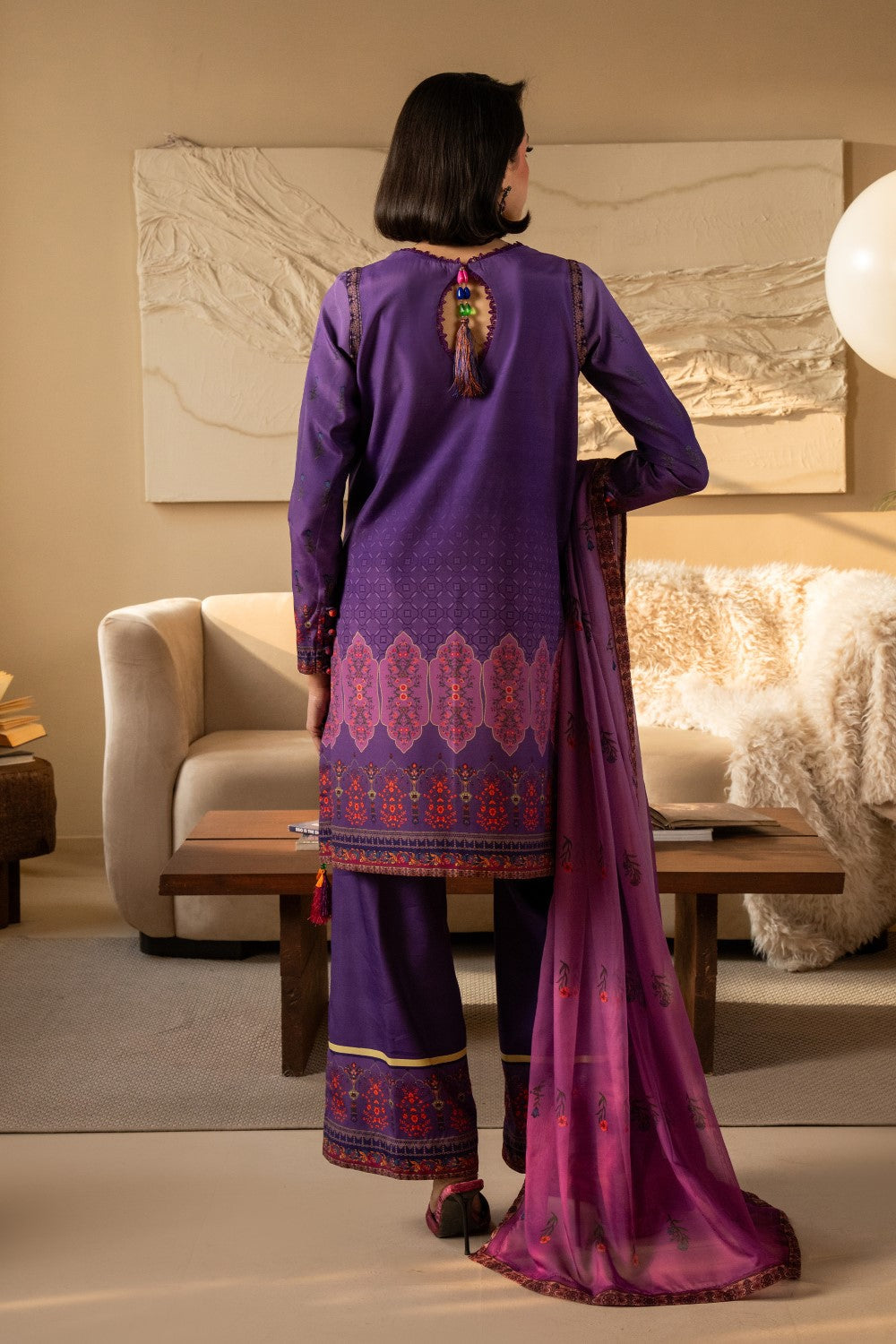 Maryum N Maria | Nazm Collection | WILLOW - MS50470 XS Dark Purple Silk