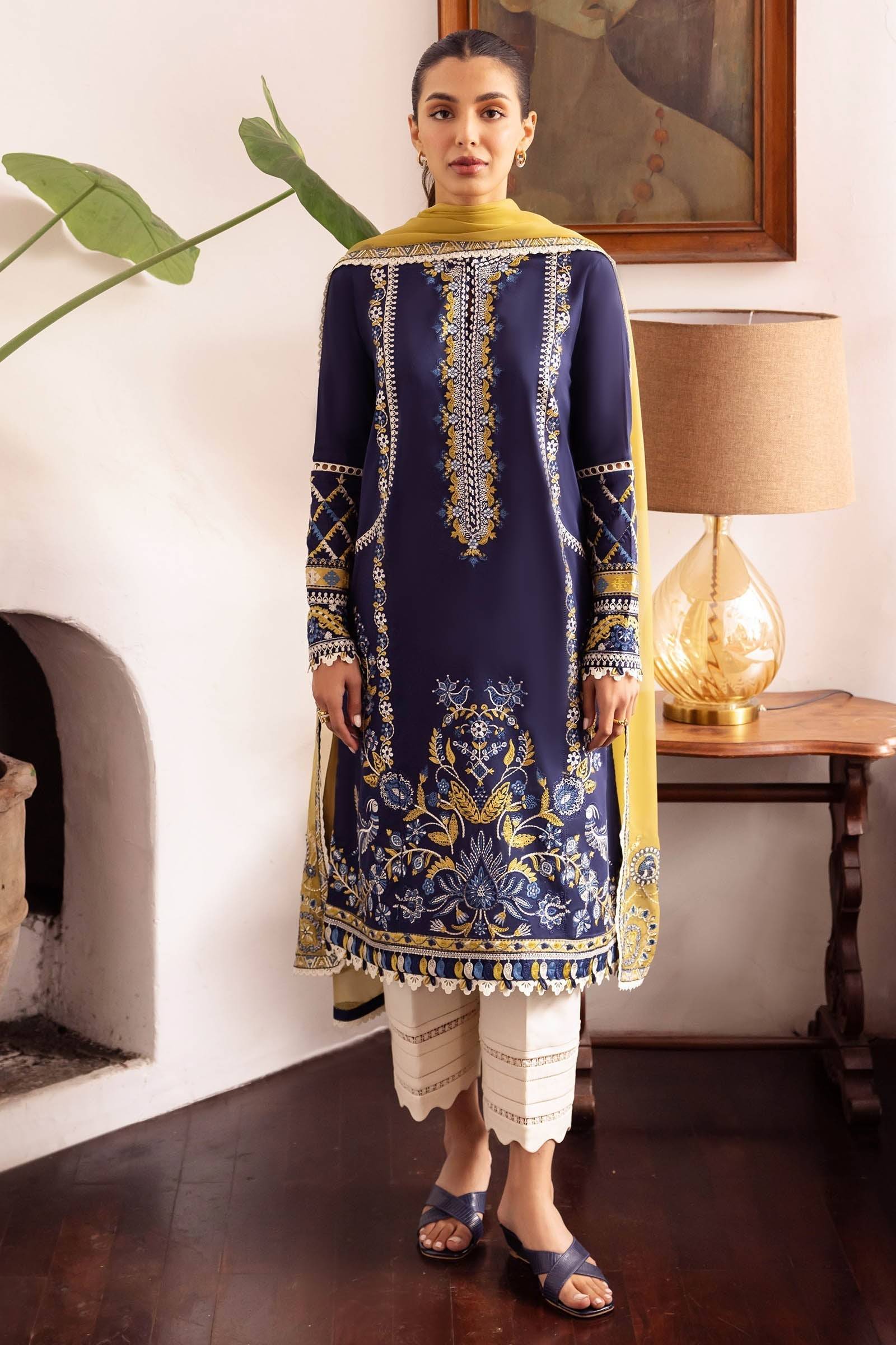 Zaha | Lawn 24 | VEJAH (ZL24-11 A) - Pakistani Designer Dress - by Zaha | Type: Luxury - 100% Original at Saira Sultan
