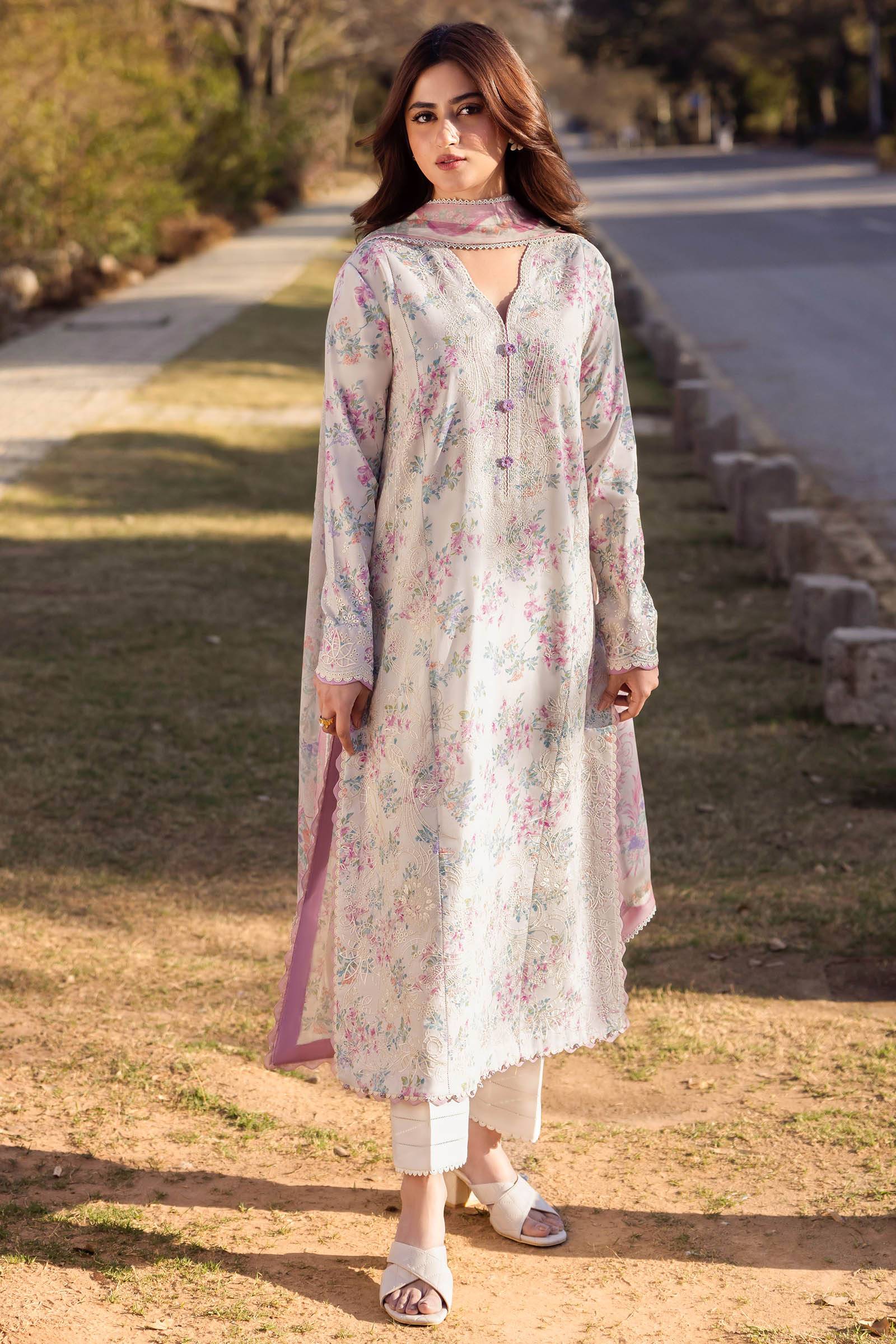 Zaha | Lawn 24 | AYSEL (ZL24-03 A) - Pakistani Designer Dress - by Zaha | Type: Luxury - 100% Original at Saira Sultan