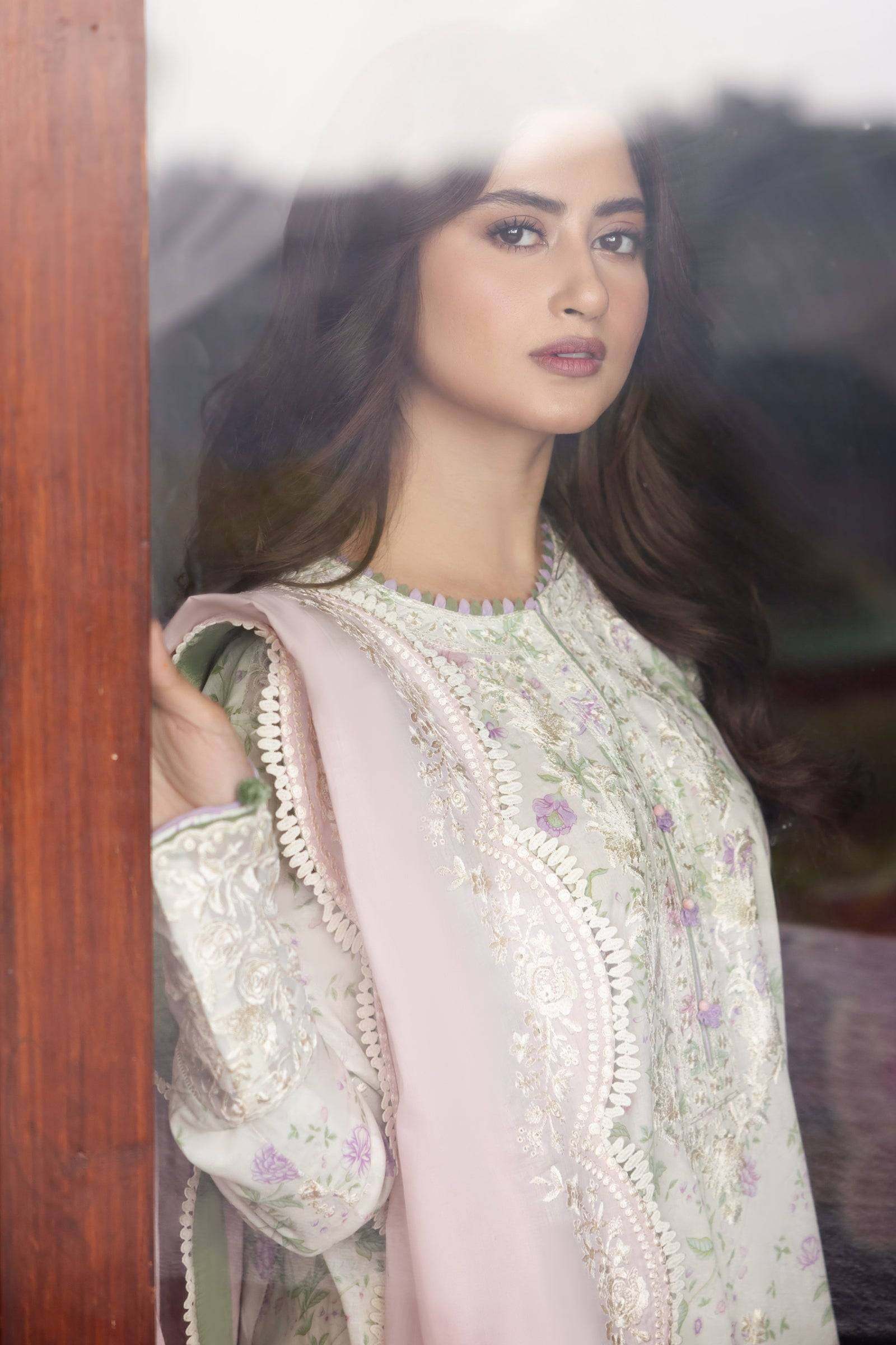 Zaha | Lawn 24 | LEYLA (ZL24-12 B) - Pakistani Designer Dress - by Zaha | Type: Luxury - 100% Original at Saira Sultan