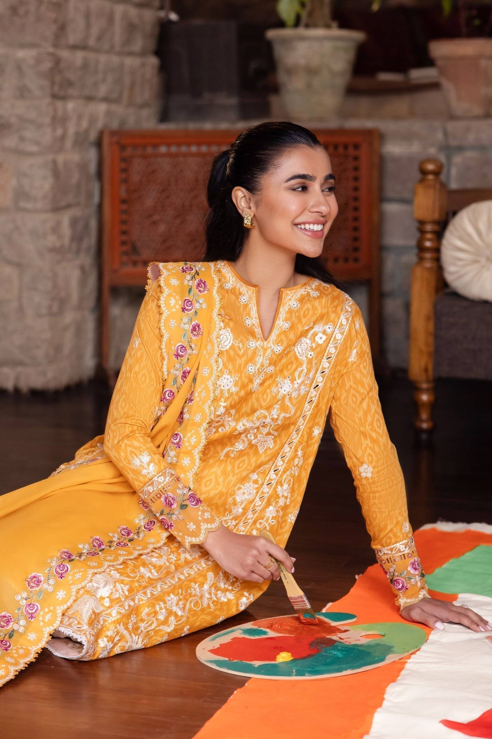 Zaha | Lawn 24 | NARINA (ZL24-15 A) - Pakistani Designer Dress - by Zaha | Type: Luxury - 100% Original at Saira Sultan