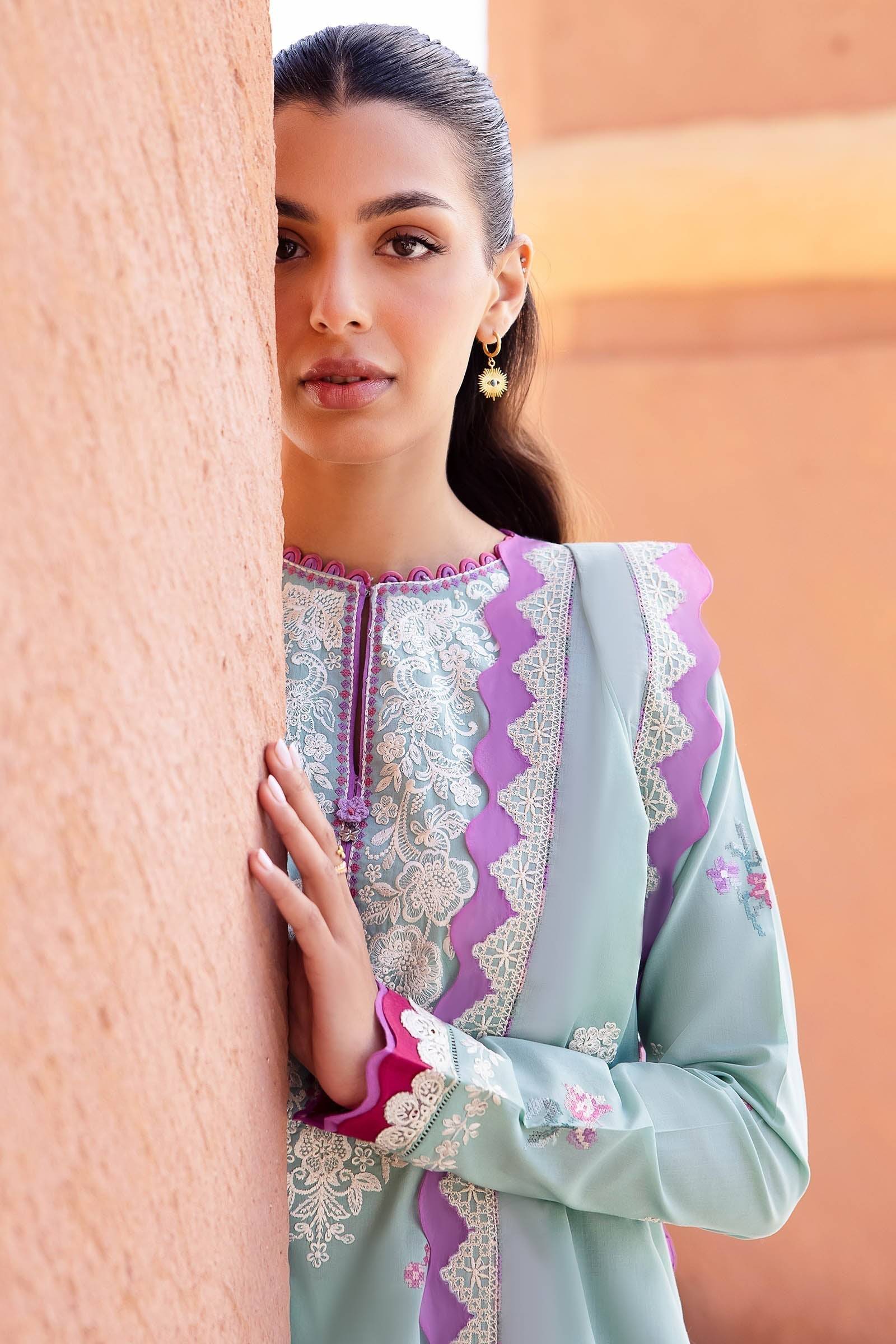 Zaha | Lawn 24 | LARMINA (ZL24-02 A) - Pakistani Designer Dress - by Zaha | Type: Luxury - 100% Original at Saira Sultan