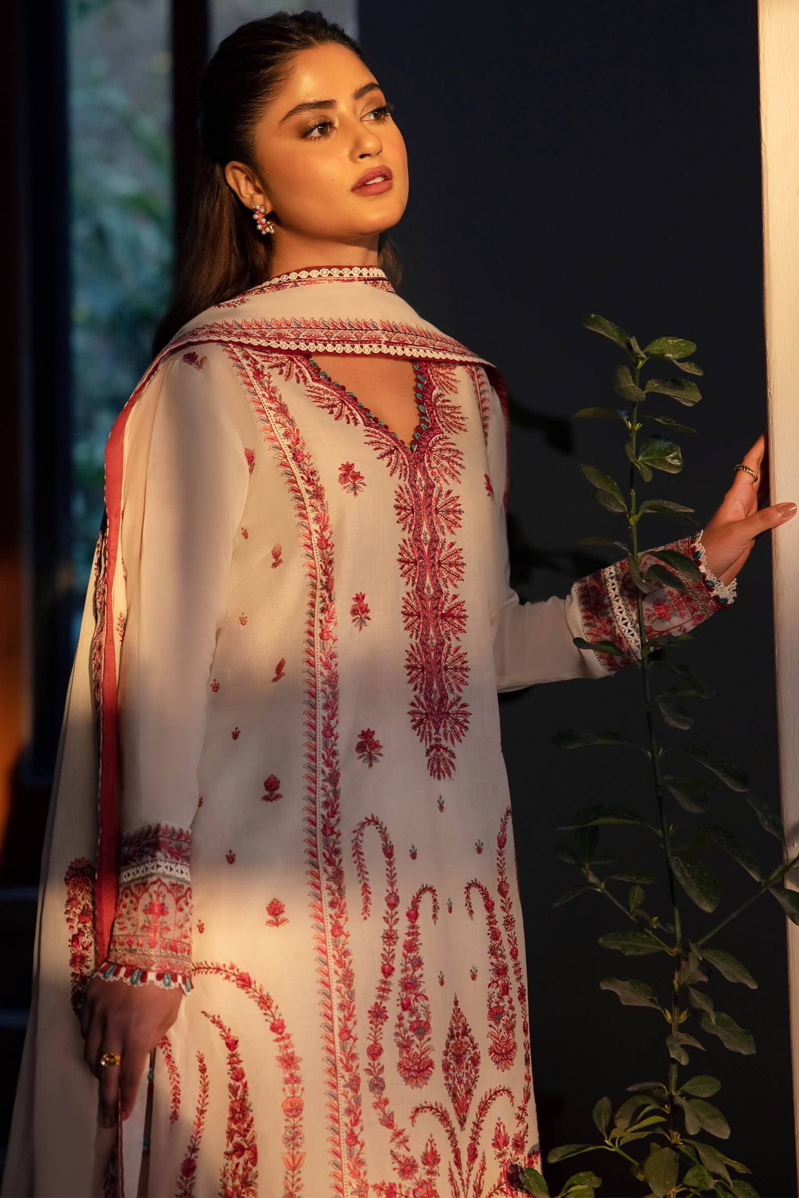 Zaha | Lawn 24 | ELANIA (ZL24-09 A) - Pakistani Designer Dress - by Zaha | Type: Luxury - 100% Original at Saira Sultan