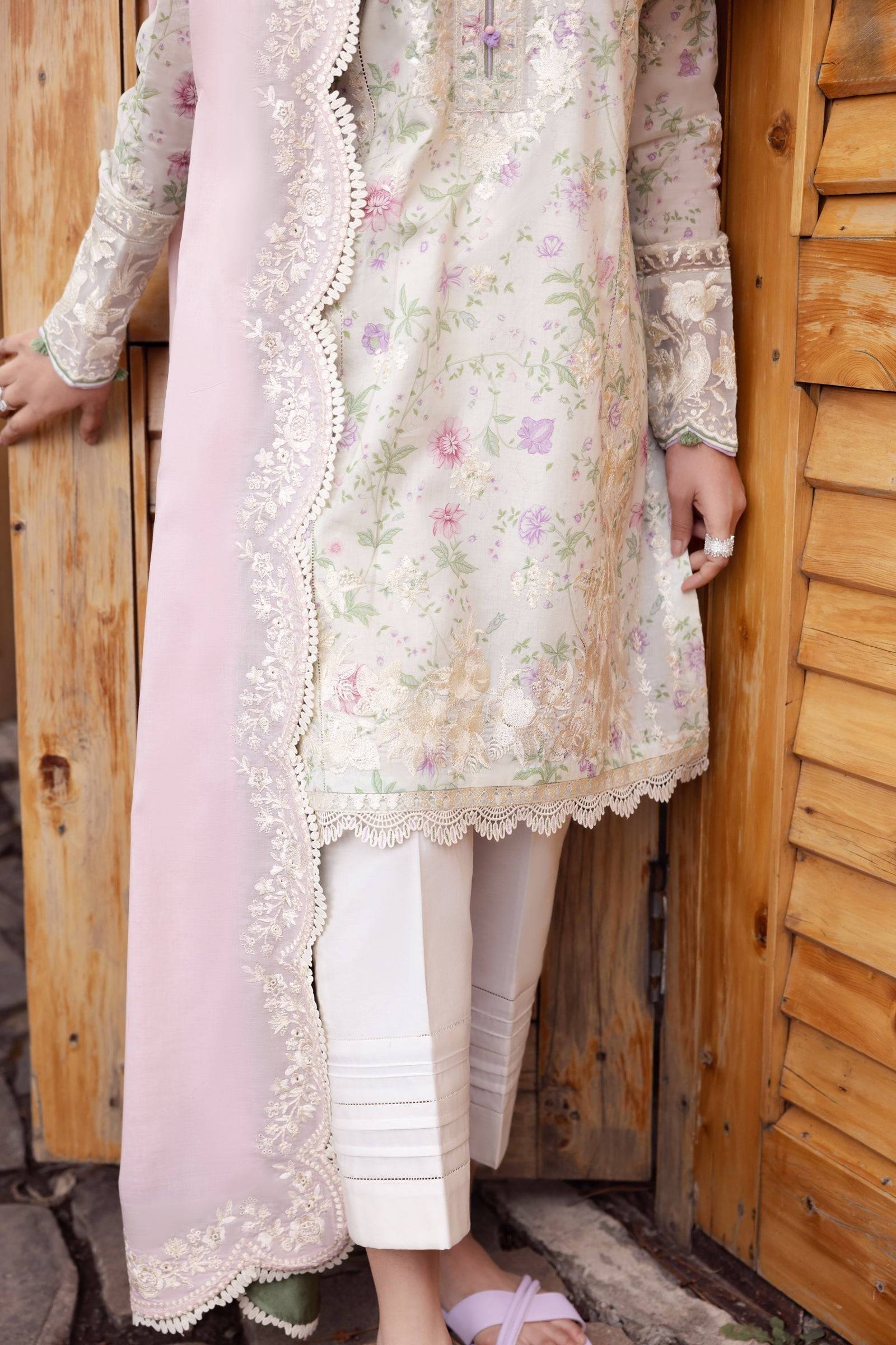 Zaha | Lawn 24 | LEYLA (ZL24-12 B) - Pakistani Designer Dress - by Zaha | Type: Luxury - 100% Original at Saira Sultan