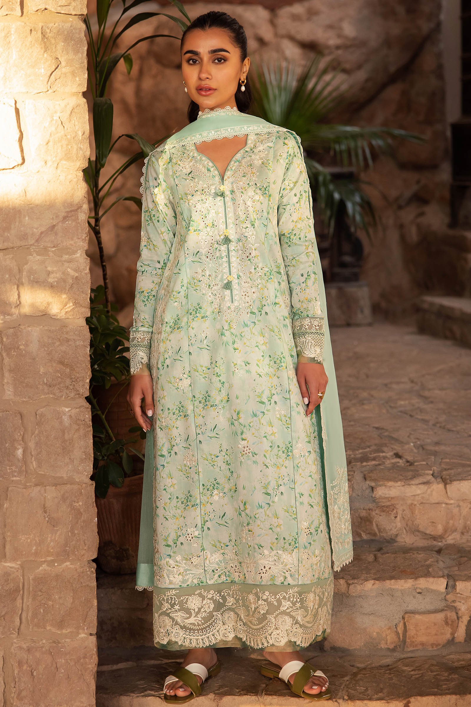 Zaha | Lawn 24 | SEZEM (ZL24-13 B) - Pakistani Designer Dress - by Zaha | Type: Luxury - 100% Original at Saira Sultan