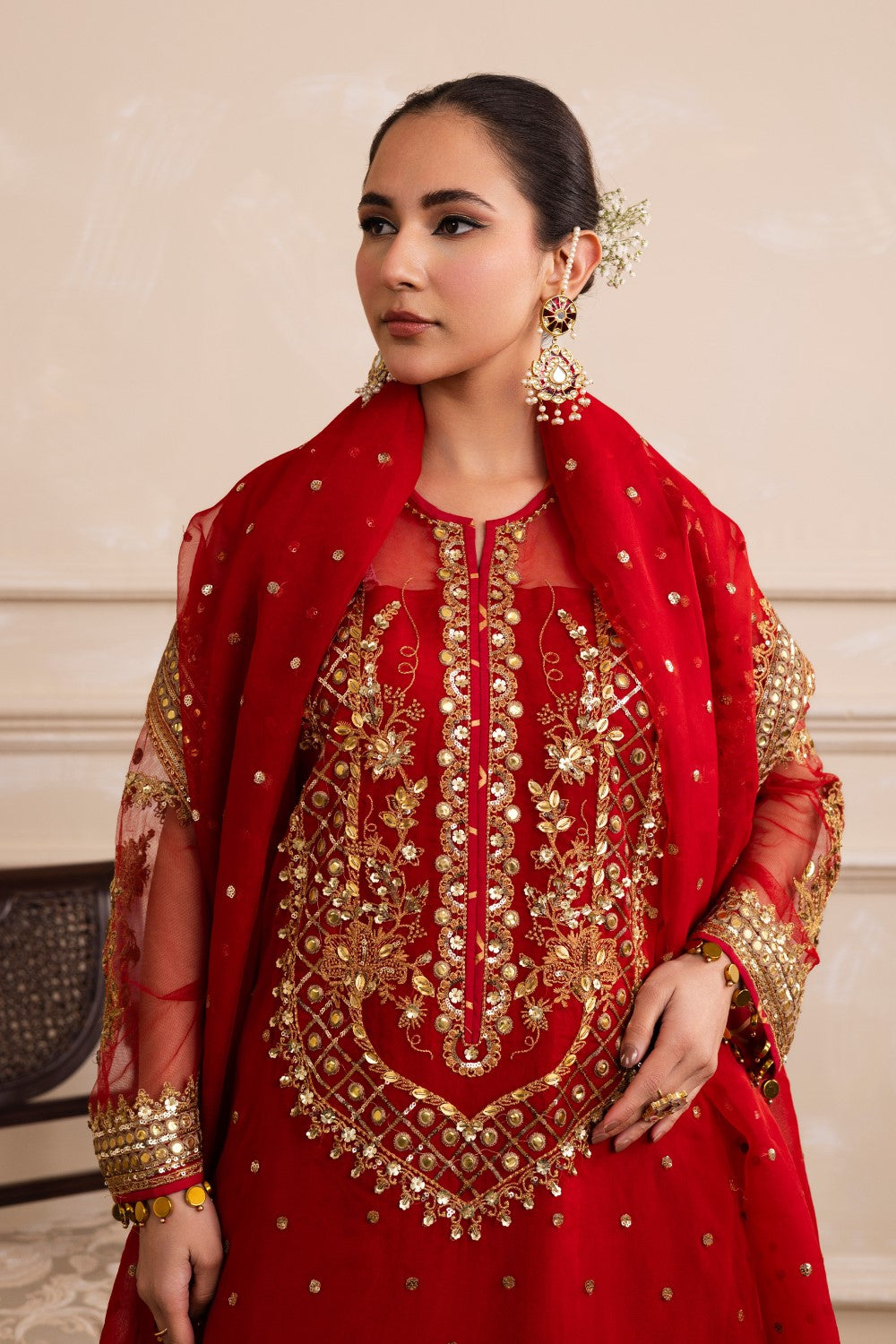 Maryum N Maria | Izara Formals | ZINA - MW40030 M Crimson Organza